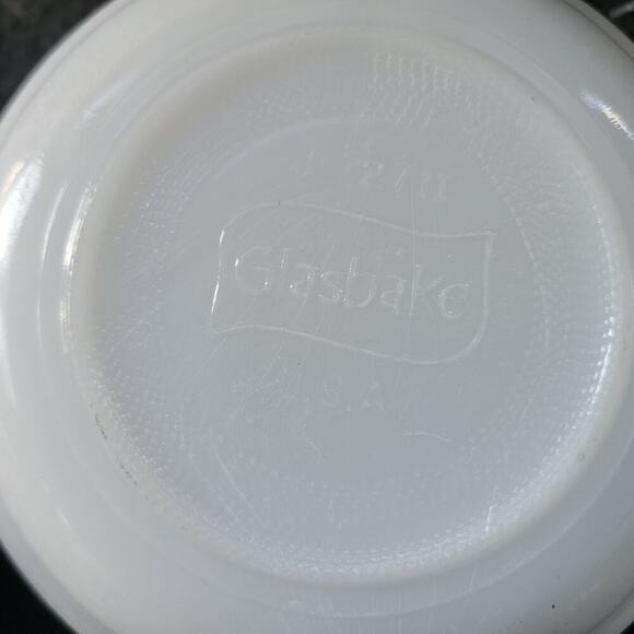 Vintage Glasbake J-2711 Milk Glass Retro Vegetables Soup Mug Coffee Cup USA - Picture 4 of 8